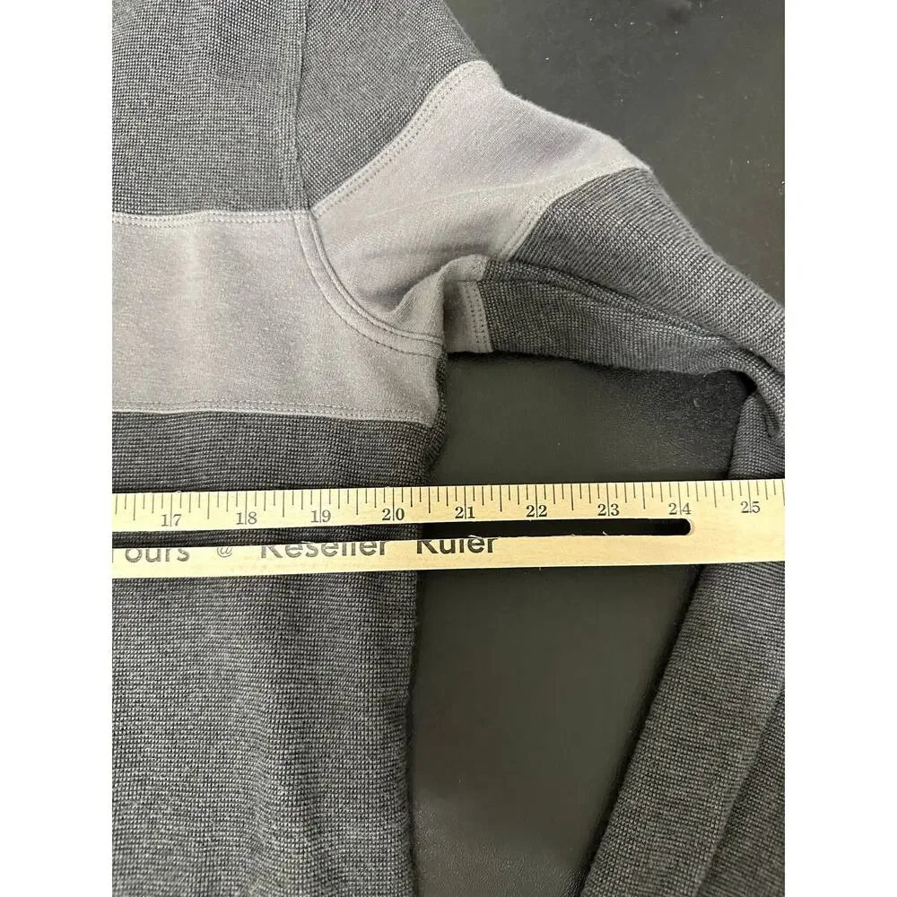 Banana Republic‎ Two-Tone Grey 1/4 Zip Cotton Pullover Men's Size Large L